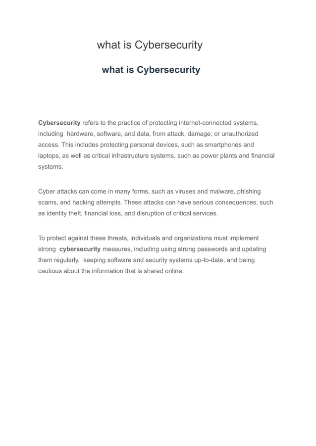 What Is Cybersecurity Pdf What Is Cybersecurity Pdf