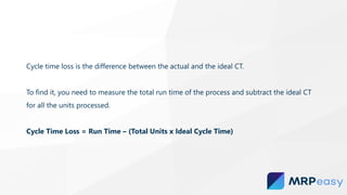 What is cycle time in the manufacturing process | PDF