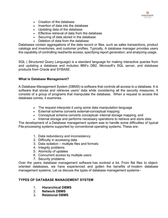 What Is Database Management Pdf