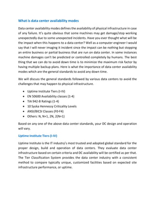 What is data center availability modes slide | PDF