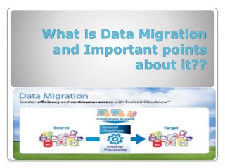 What is Data Migration
and Important points
about it??
 