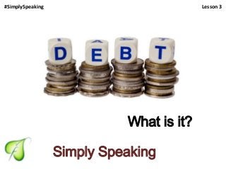 What is it?
Simply Speaking
#SimplySpeaking Lesson 3
 