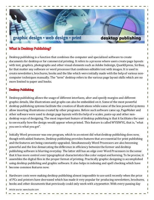 What is desktop publishing