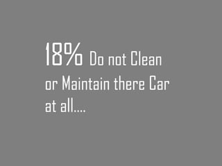 18% Do not Clean
or Maintain there Car
at all….
 