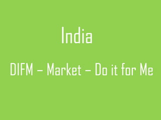 India
DIFM – Market – Do it for Me
 