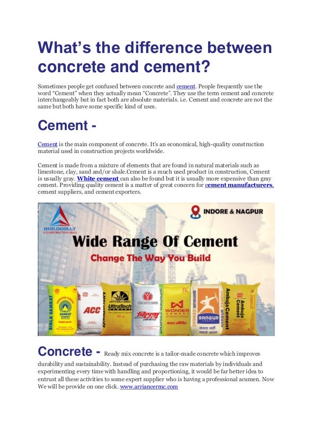 What is difference between cement and concrete?
