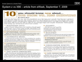 System z vs X86 – article from eWeek, September 7, 2009  