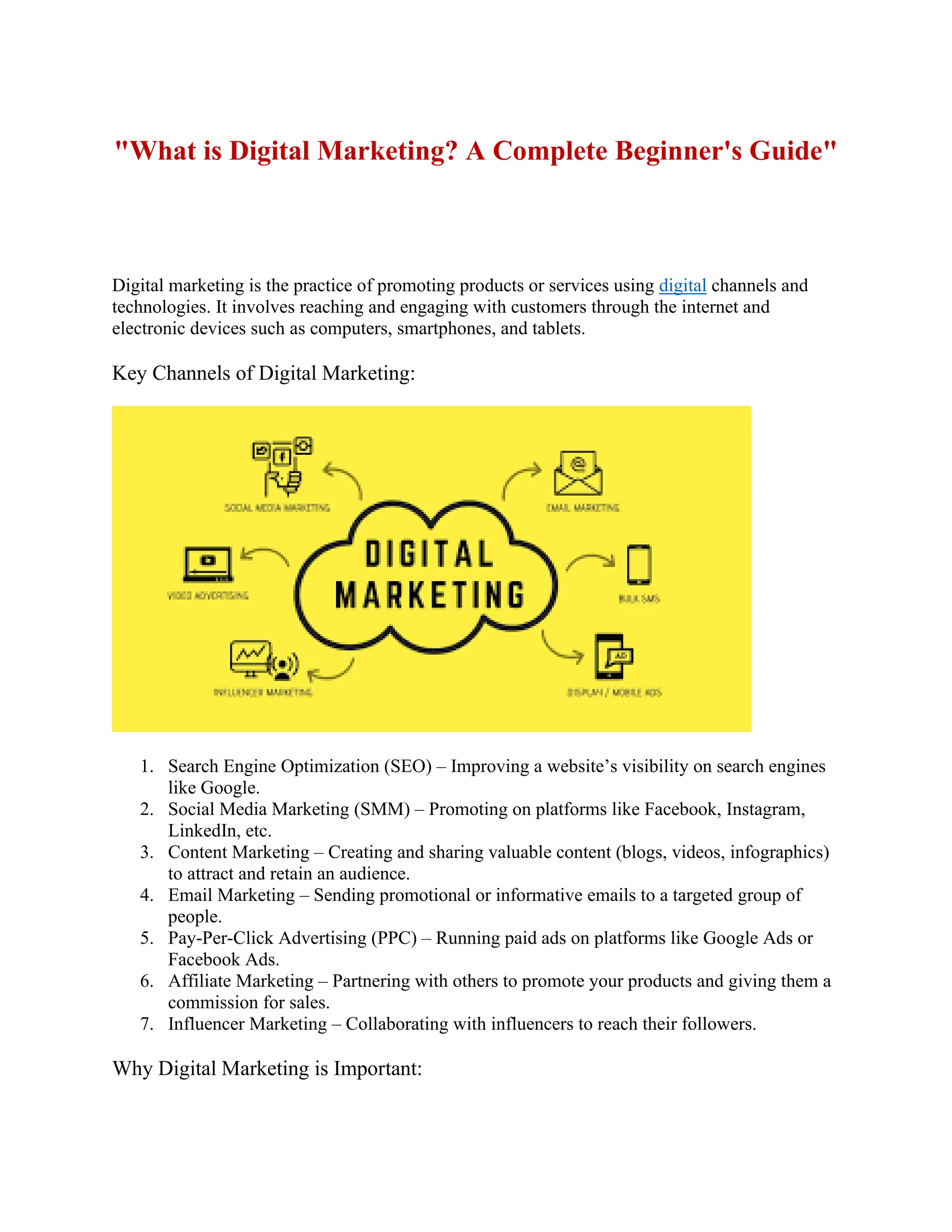 What is Digital Marketing? A Complete Beginner's Guide"** | PDF