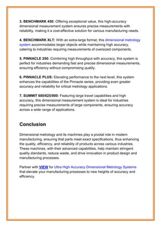 What is Dimensional Metrology? Dimensional Metrology Machine Types.pdf