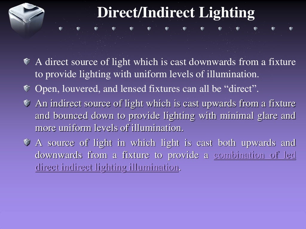 What is direct indirect lighting and what is its types?