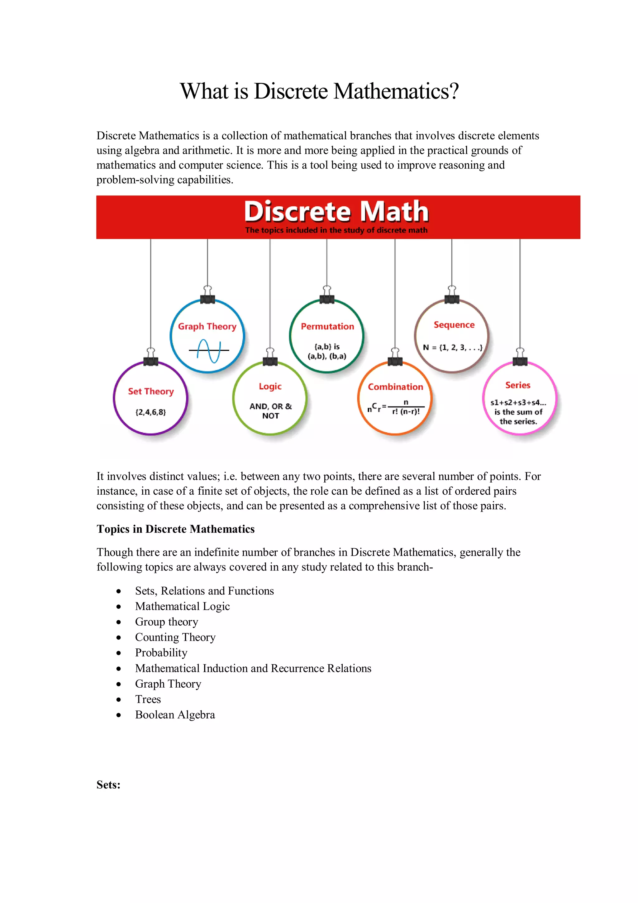 What is Discrete Mathematics? | PDF