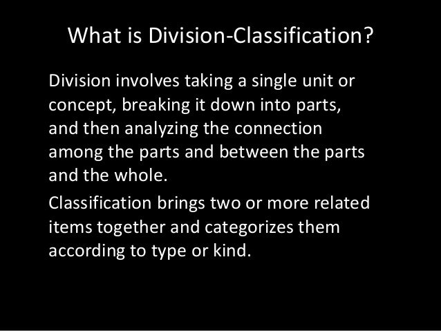 Classification and division essay sample