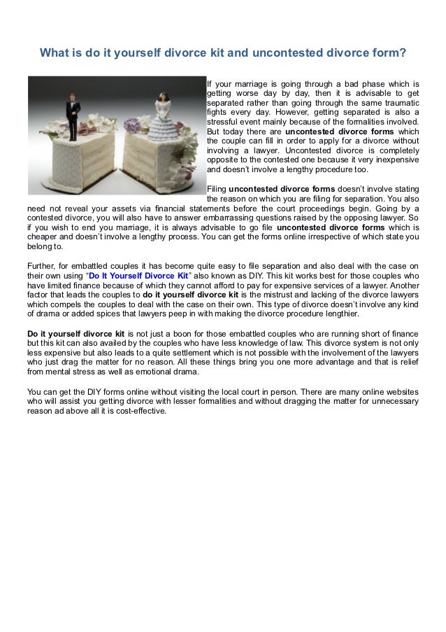 Do It Yourself Divorce Kit