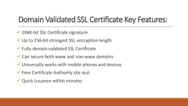 domain validated certificates