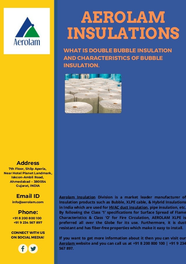 What is double bubble insulation and characteristics of bubble insulation