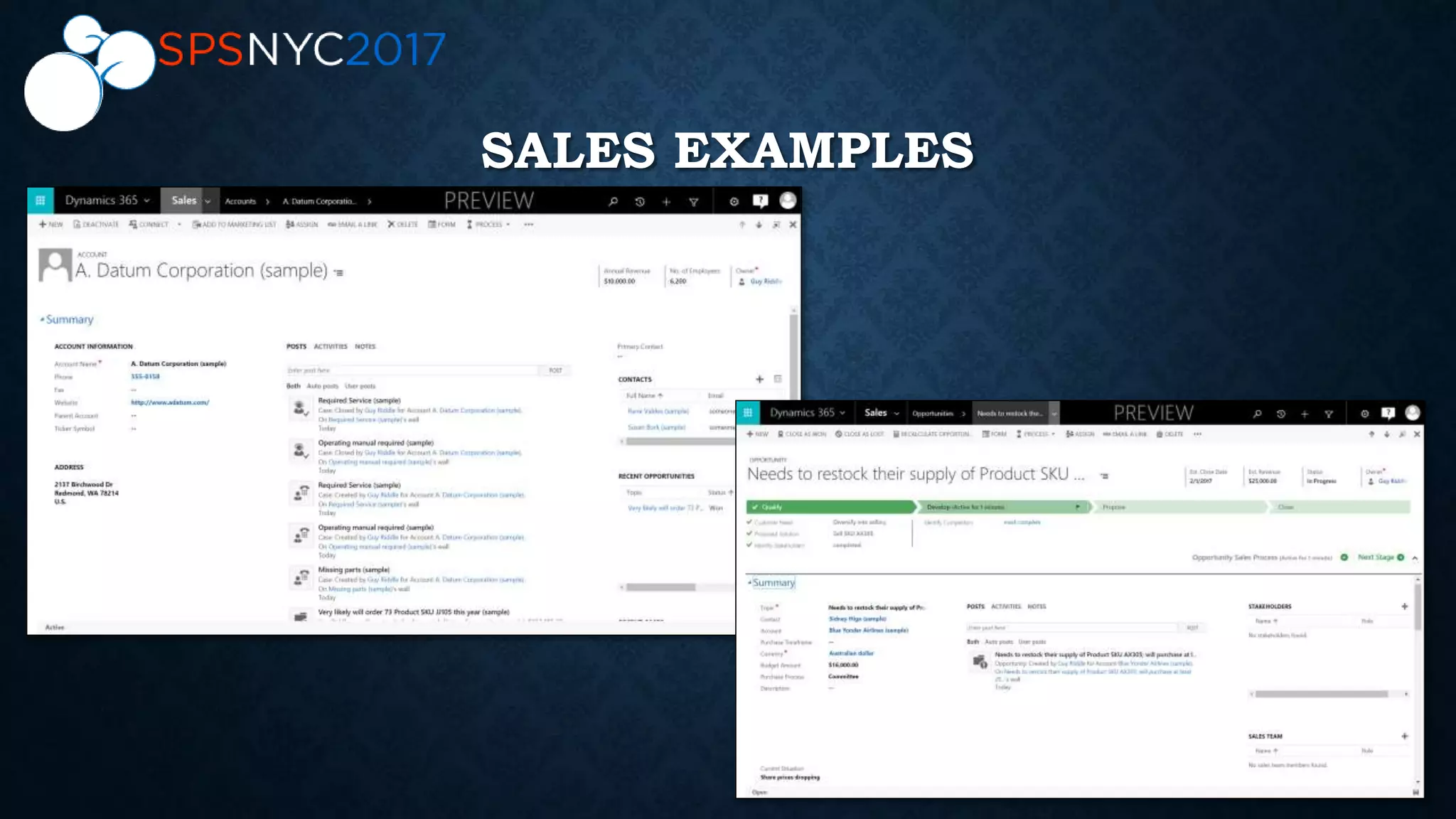 SALES EXAMPLES
 