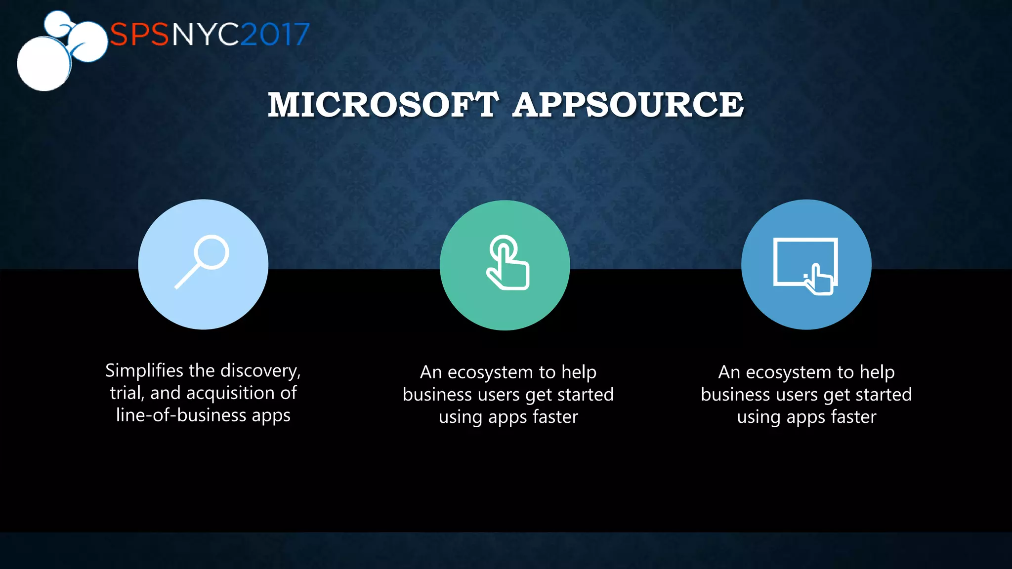 MICROSOFT APPSOURCE
Simplifies the discovery,
trial, and acquisition of
line-of-business apps
An ecosystem to help
business users get started
using apps faster
An ecosystem to help
business users get started
using apps faster
 