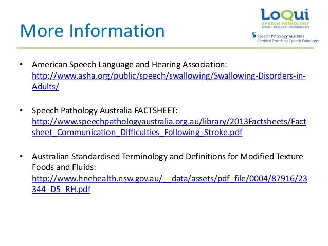 sheet australia fact speech pathology What Loqui is Pathology: Speech Dysphagia?