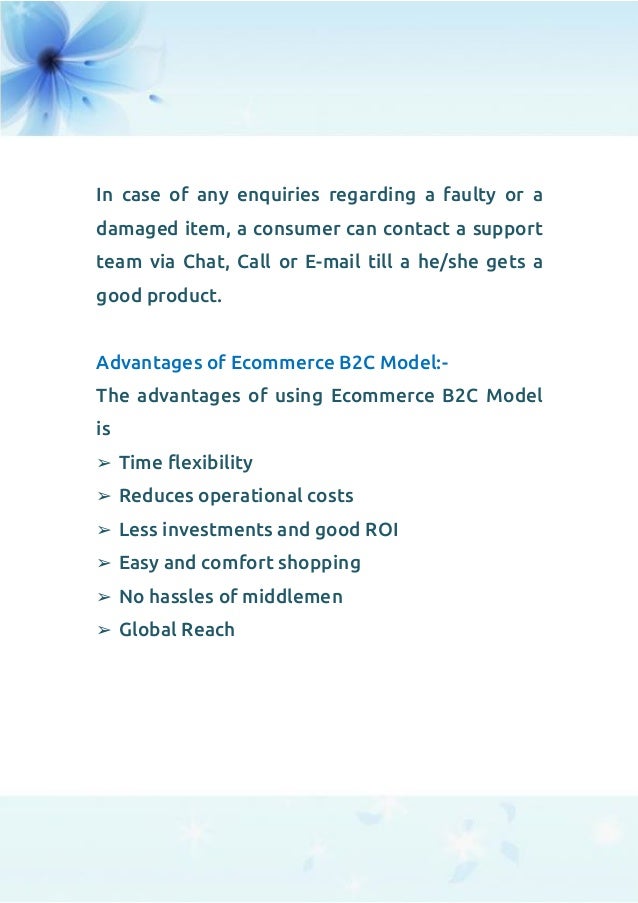 What is the B2C model of e-commerce?