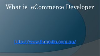 What is eCommerce Developer
 