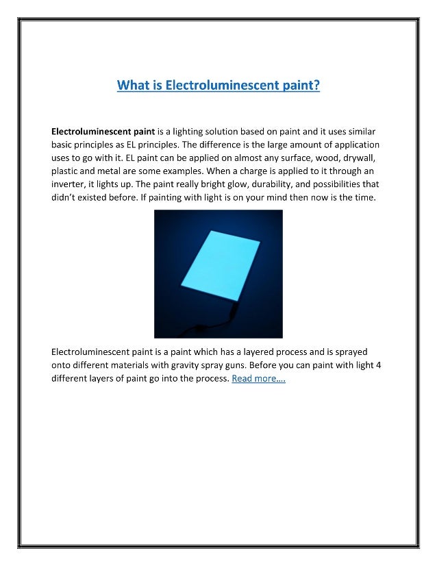What is Electroluminescent paint?