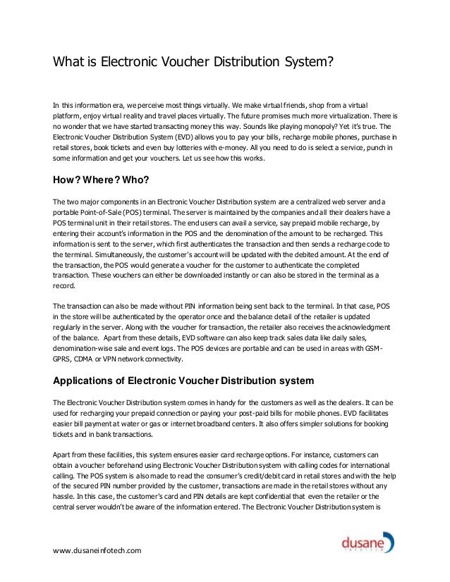 What is electronic voucher distribution system?