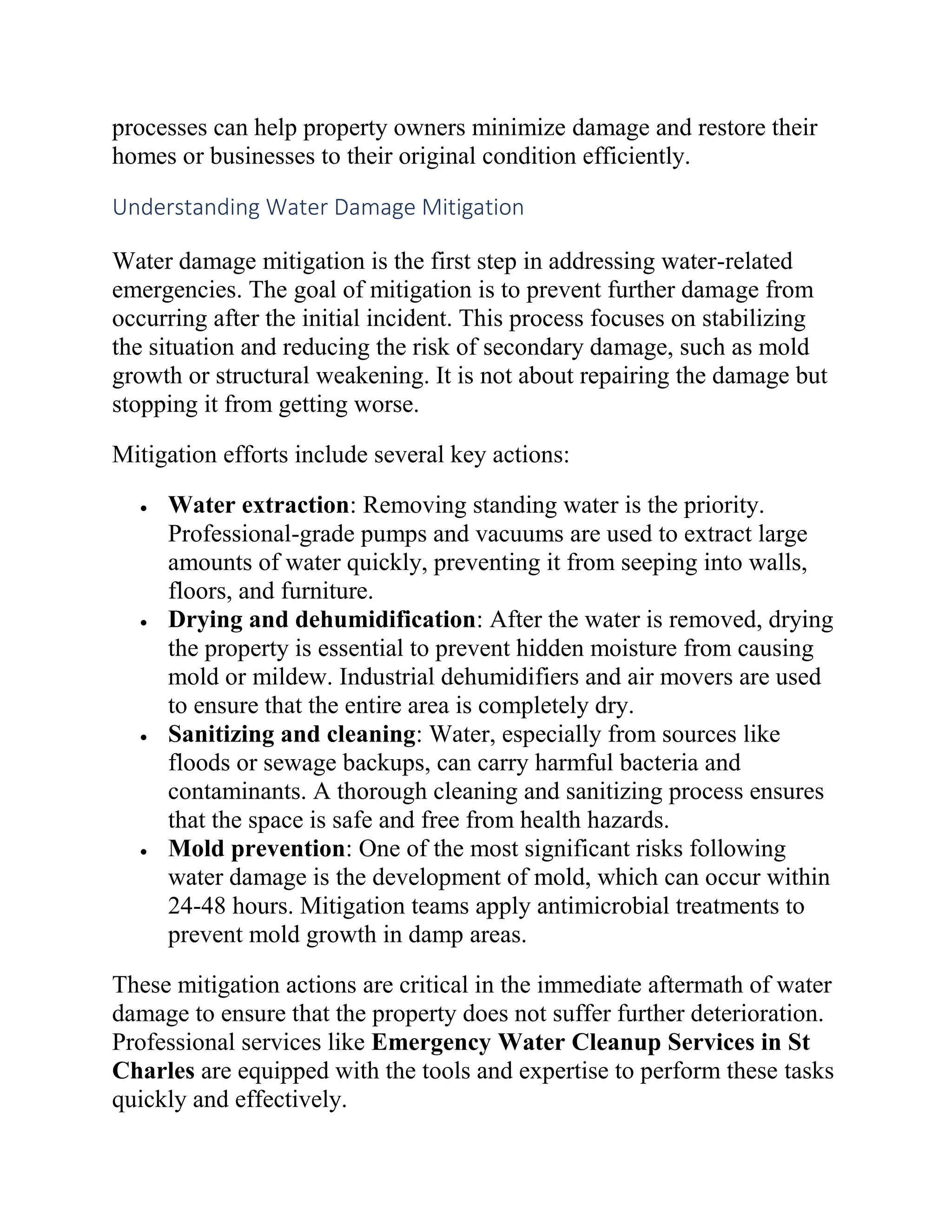 What Is Emergency Water Damage Mitigation & Restoration? PDF