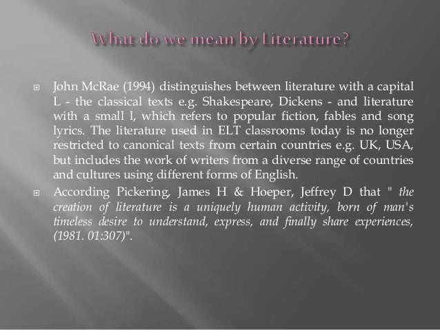 What Is English Literature Based Lessons 