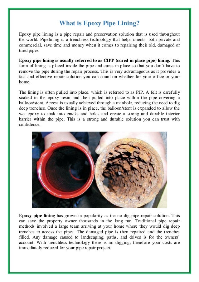 What is epoxy pipe lining