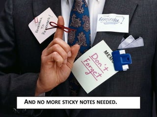 AND NO MORE STICKY NOTES NEEDED.
 