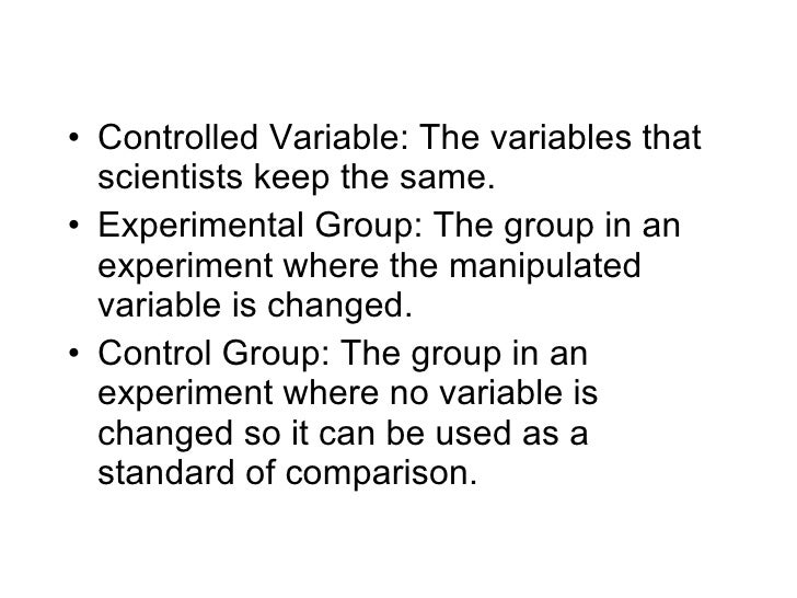 what does control variable mean in earth science