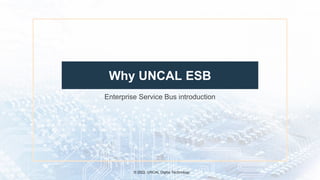 © 2022. UNCAL Digital Technology
© 2022. UNCAL Digital Technology
Why UNCAL ESB
Enterprise Service Bus introduction
 