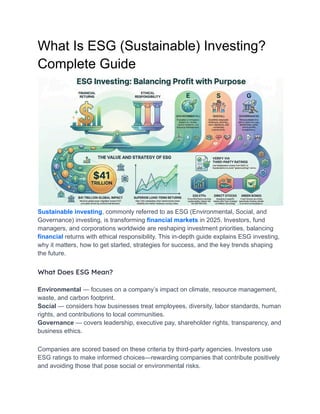 What Is ESG (Sustainable) Investing? Complete Guide | PDF