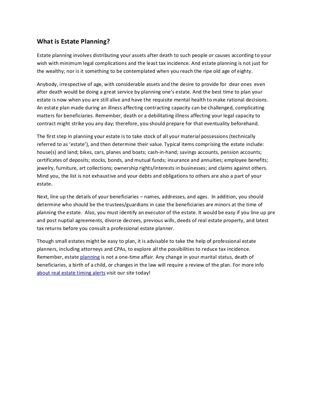 What Is Estate planning