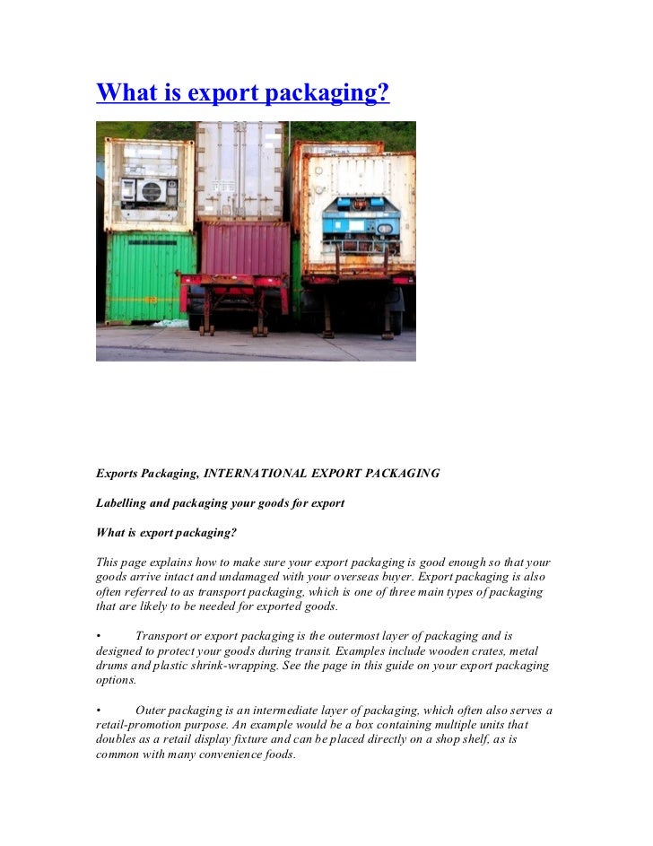 What is export packaging