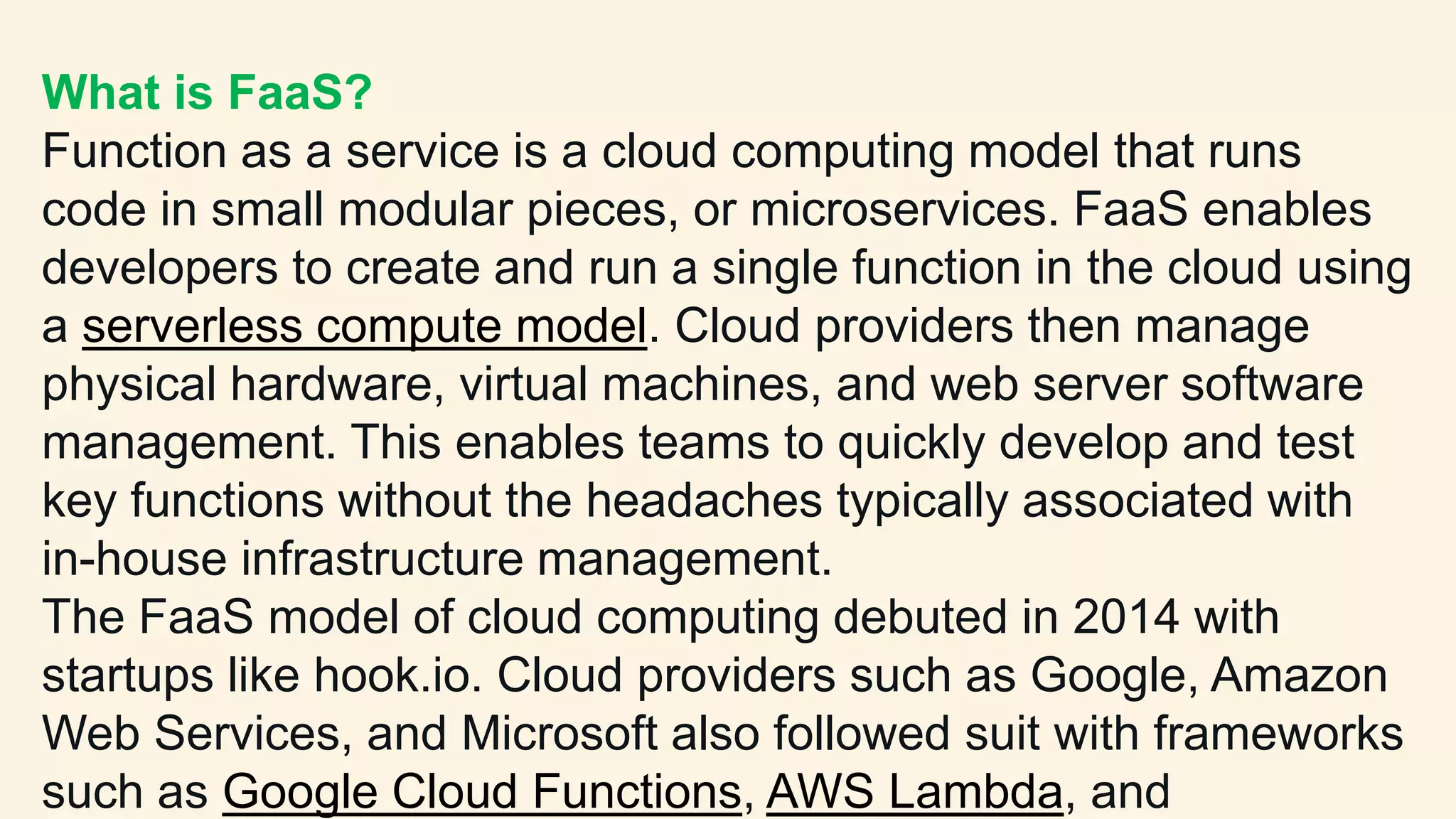 What is FAAS Function as a service Explained | PPT