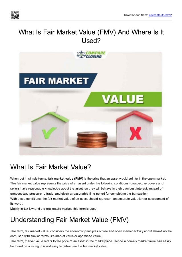 What Is Fair Market Value (FMV) And Where Is It Used?