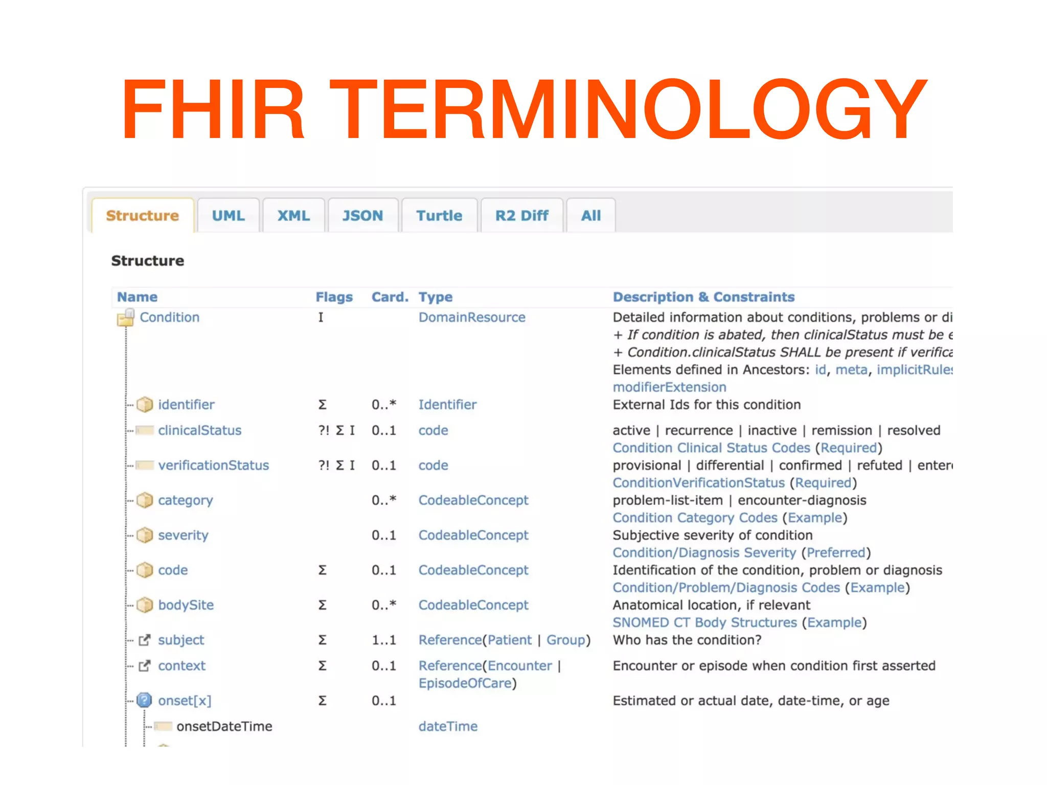 FHIR TERMINOLOGY
 