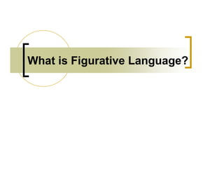 What is Figurative Language?
 