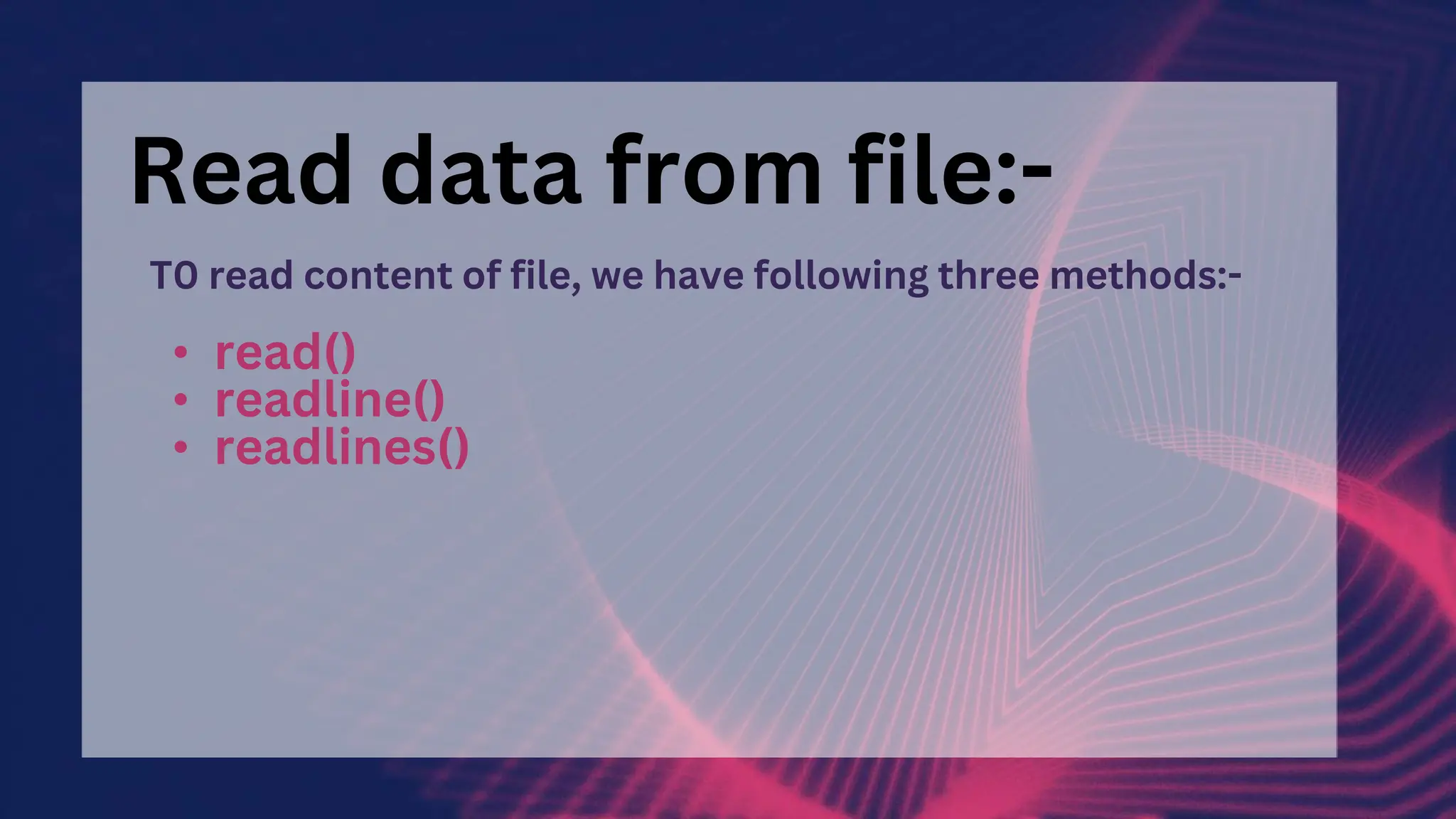 File handling & basic operation on file in python | PPTX