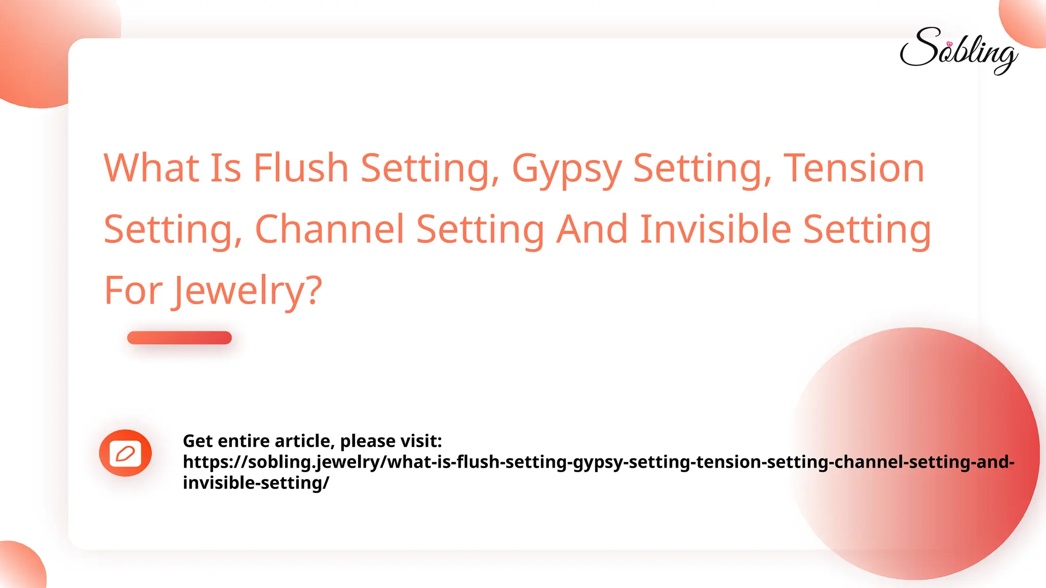 What Is Flush Setting, Gypsy Setting, Tension
Setting, Channel Setting And Invisible Setting
For Jewelry?
Get entire article, please visit:
https://sobling.jewelry/what-is-flush-setting-gypsy-setting-tension-setting-channel-setting-and-
invisible-setting/
 