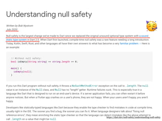🥳
https://dart.dev/null-safety/understanding-null-safety
 