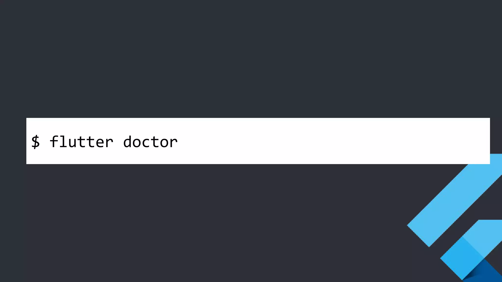 $ flutter doctor
 