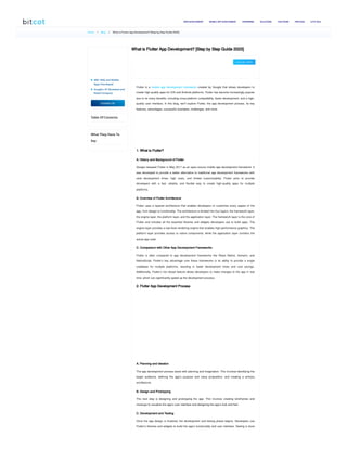 What is Flutter App Development [Step by Step Guide 2023] | PDF ...