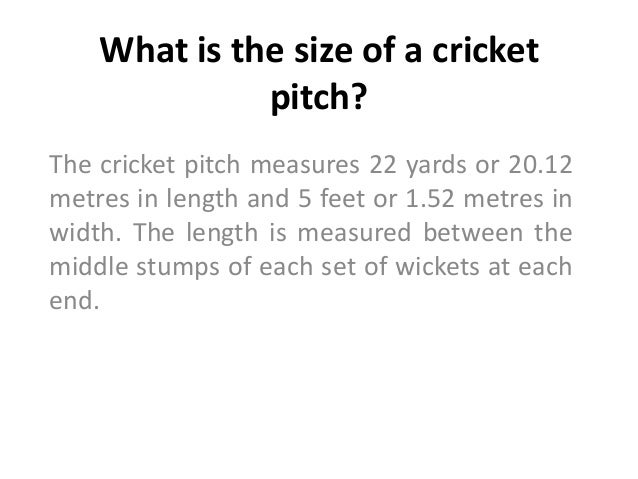 What is the size of a cricket pitch?