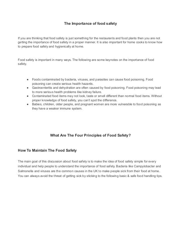 What Is Food Safety And Why It Is Important