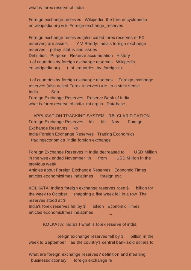 What Is Forex Reserve Of India Download And Review - 
