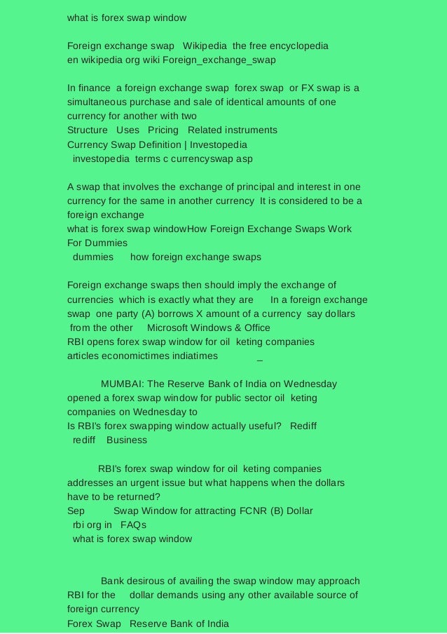 In forex what is a swap