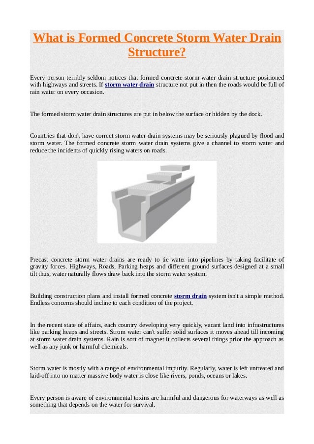 What is formed concrete storm water drain structure?
