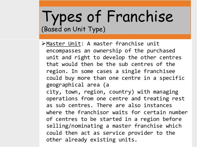 find all about franchise types of franchises and examples of each